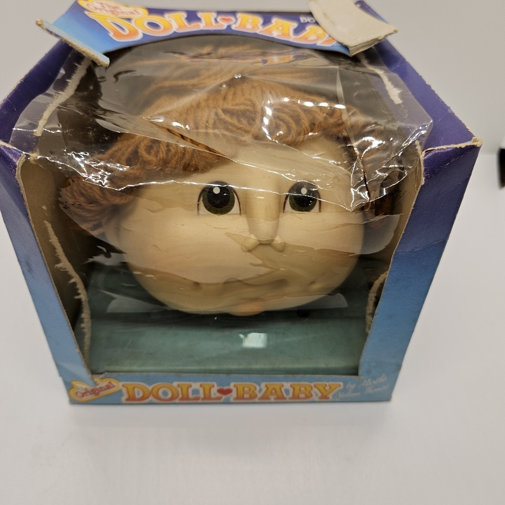 Vintage Doll-Baby Head Brown Yarn Hair NEW In Box Original Packaging‎